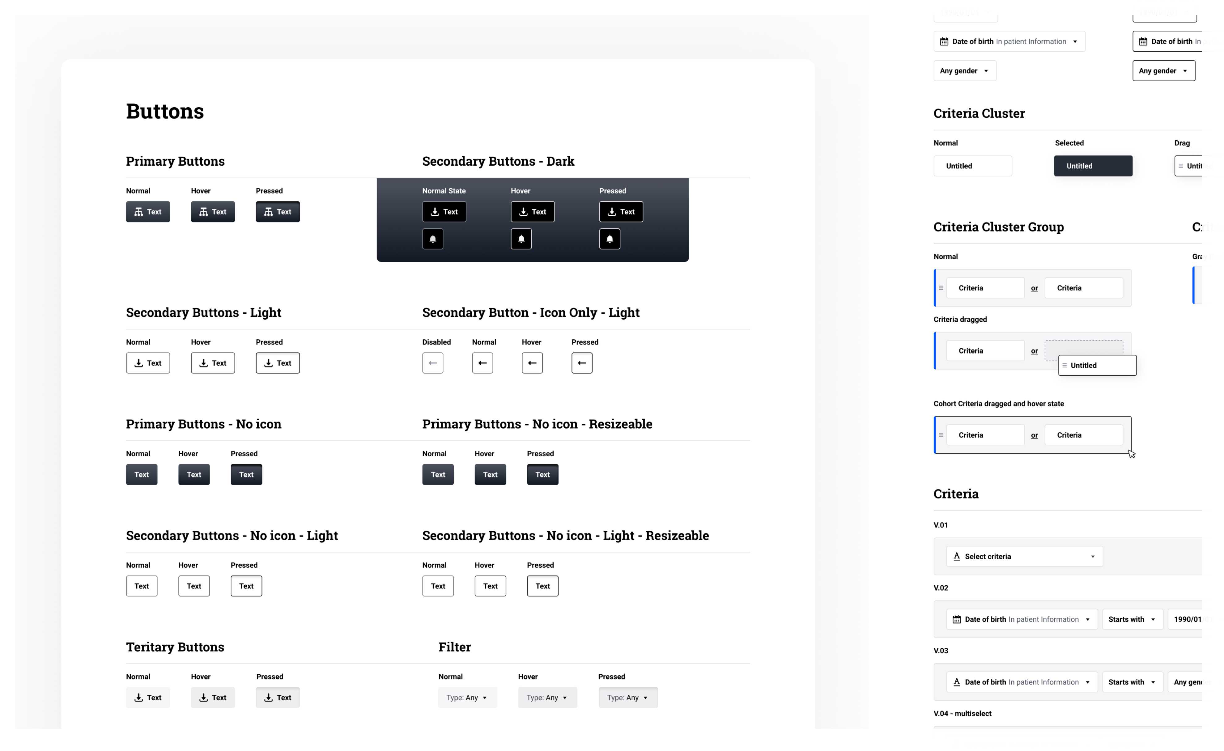 Components from design system for big data analysis platform.
