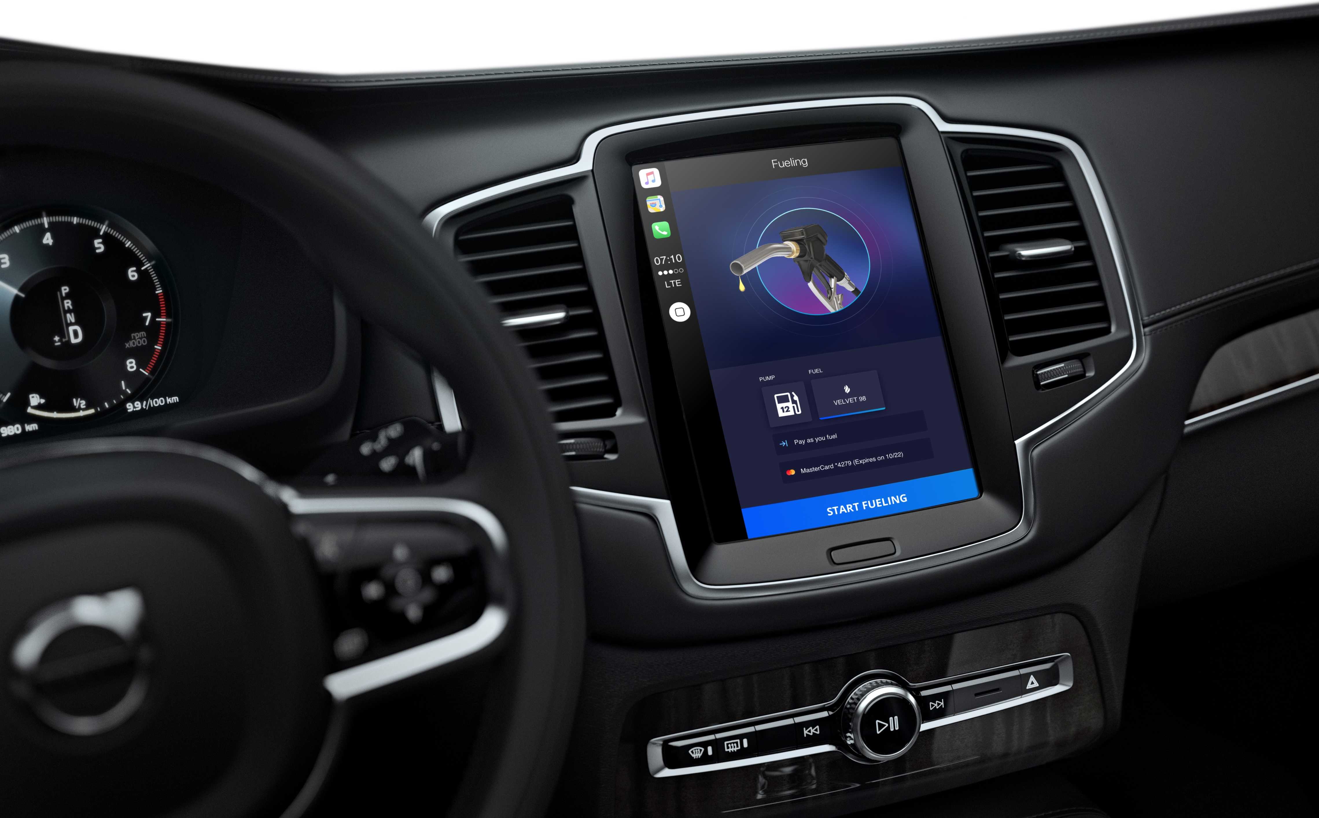 UI Design für Car Play App in Auto Dashboard