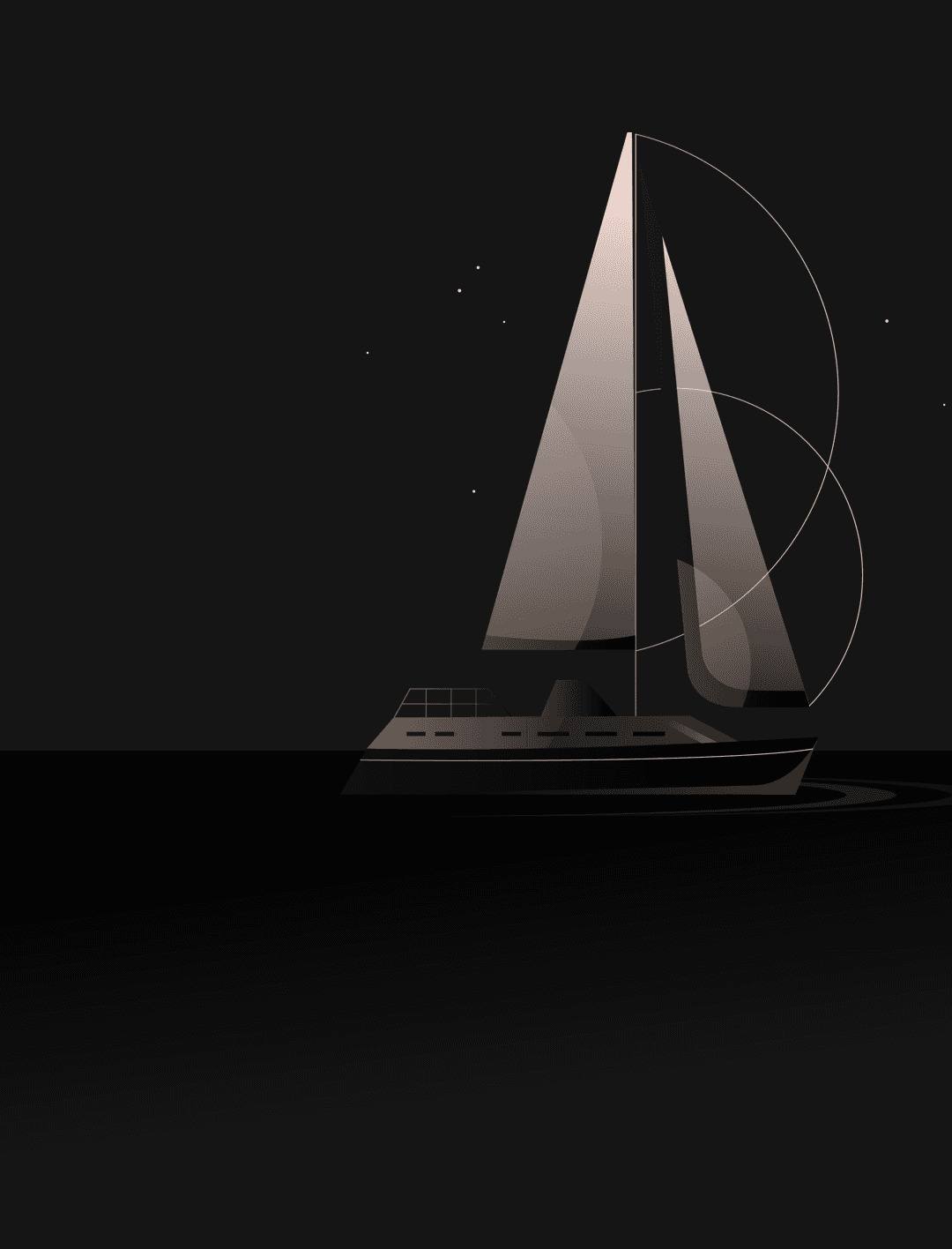 Illustration eines Bootes, das Exzellenz im digitalen Design ausdrückt